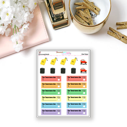 Car Care planner stickers