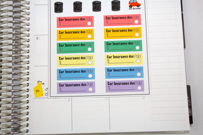 Car Care planner stickers