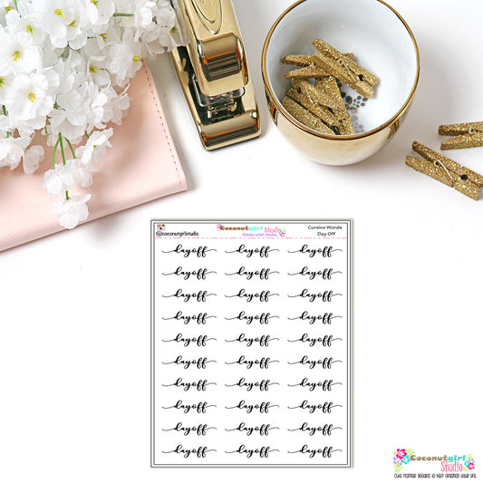 Day off Typograpy planner stickers