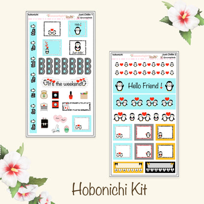 Penguin Weekly Kit Planner Stickers | Cute Winter Planning Decor Just Chillin
