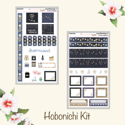 Celestial Weekly Planner Kit – Moon, Stars & Night Sky Planner Stickers Luna Blessings
