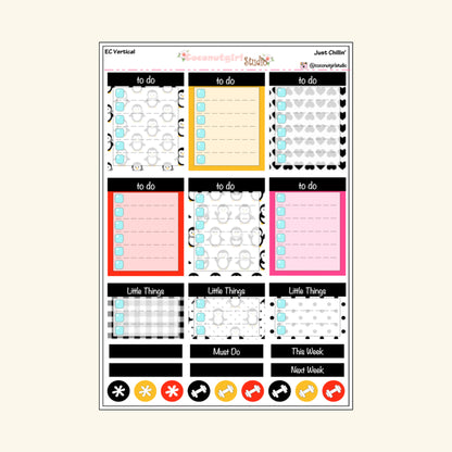 Penguin Weekly Kit Planner Stickers | Cute Winter Planning Decor Just Chillin