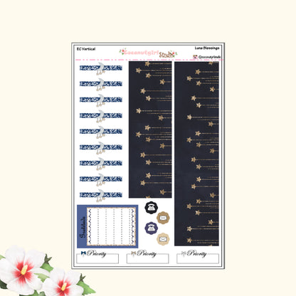 Celestial Weekly Planner Kit – Moon, Stars & Night Sky Planner Stickers Luna Blessings