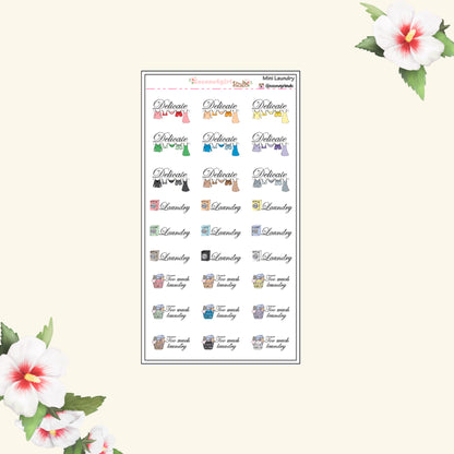 Delicate Wash Laundry Planner Stickers – Gentle Cycle Reminder Labels for Weekly Planners