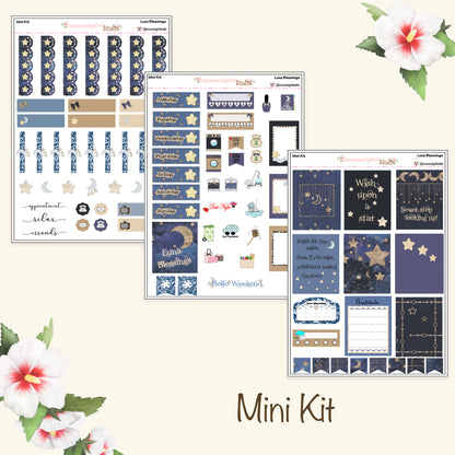 Celestial Weekly Planner Kit – Moon, Stars & Night Sky Planner Stickers Luna Blessings
