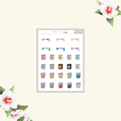 Delicate Wash Laundry Planner Stickers – Gentle Cycle Reminder Labels for Weekly Planners