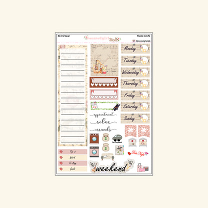 Music & Instruments Weekly Kit – Planner Stickers for Musicians & Music Lovers Music is Life