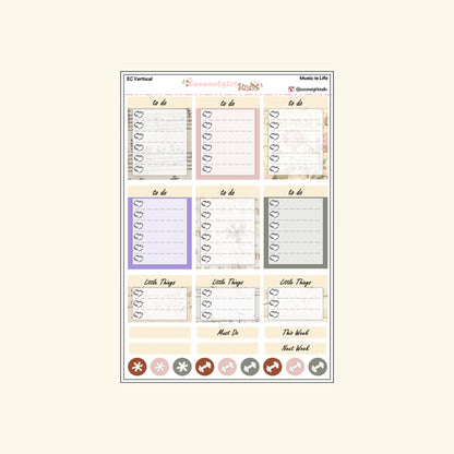 Music & Instruments Weekly Kit – Planner Stickers for Musicians & Music Lovers Music is Life
