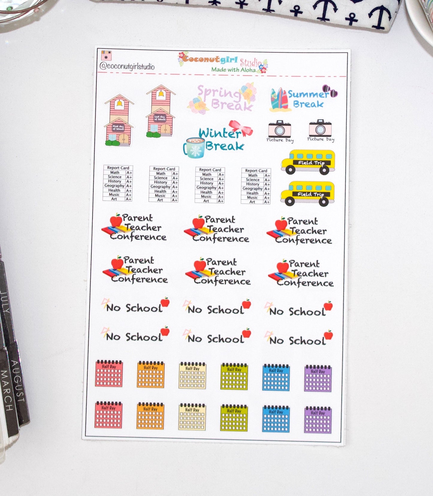 School Year Stickers 2 sheets