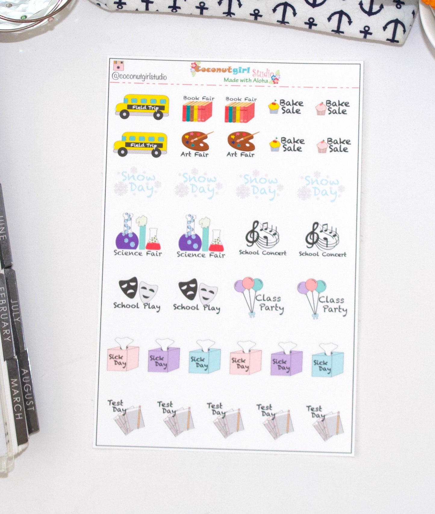 School Year Stickers 2 sheets