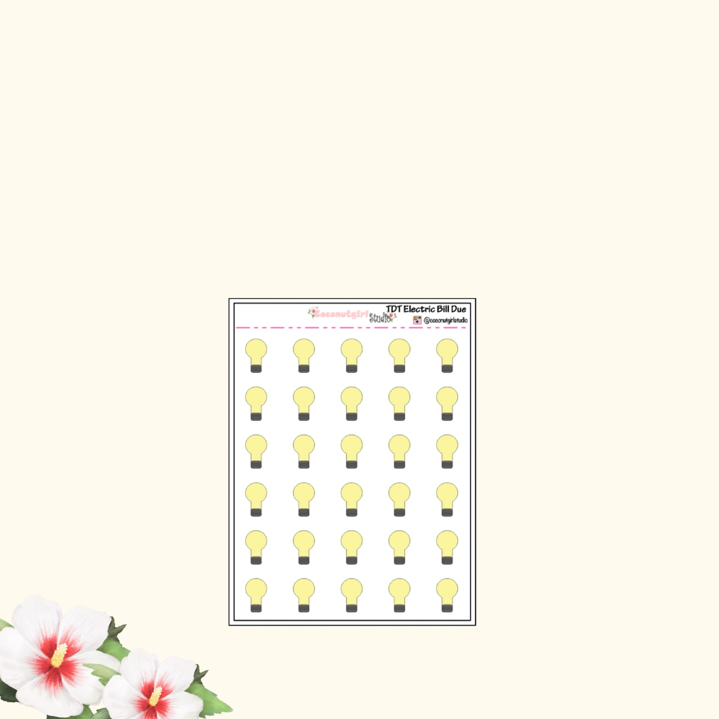 Two Dollar Tuesday Electric Bill Due Planner Stickers
