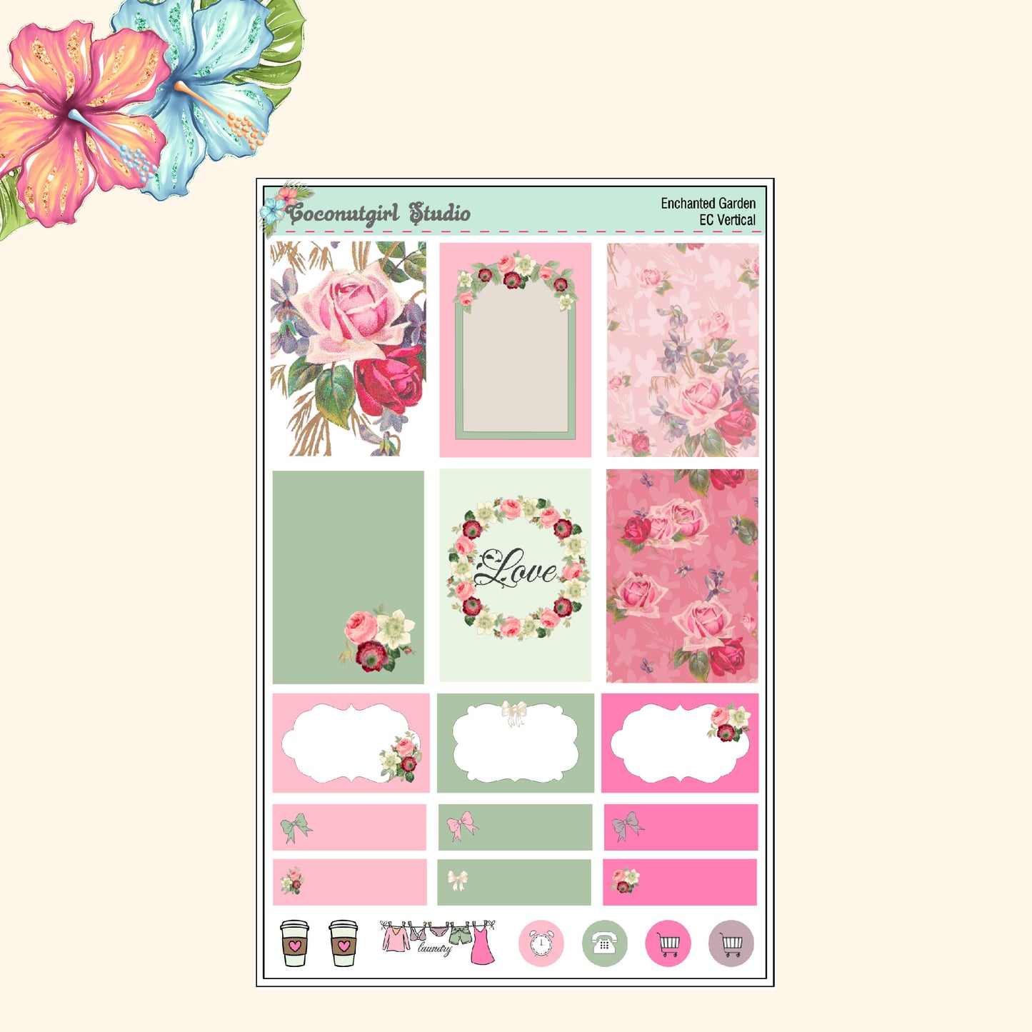 Two Dollar Tuesday Enchanted Garden Boxes Floral Roses Red and Pink