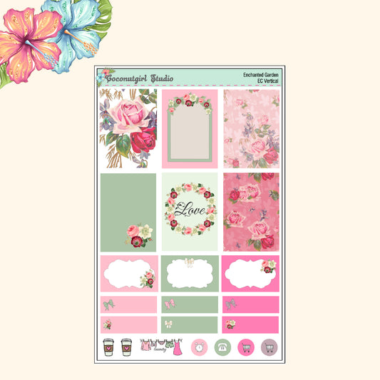 Two Dollar Tuesday Enchanted Garden Boxes Floral Roses Red and Pink
