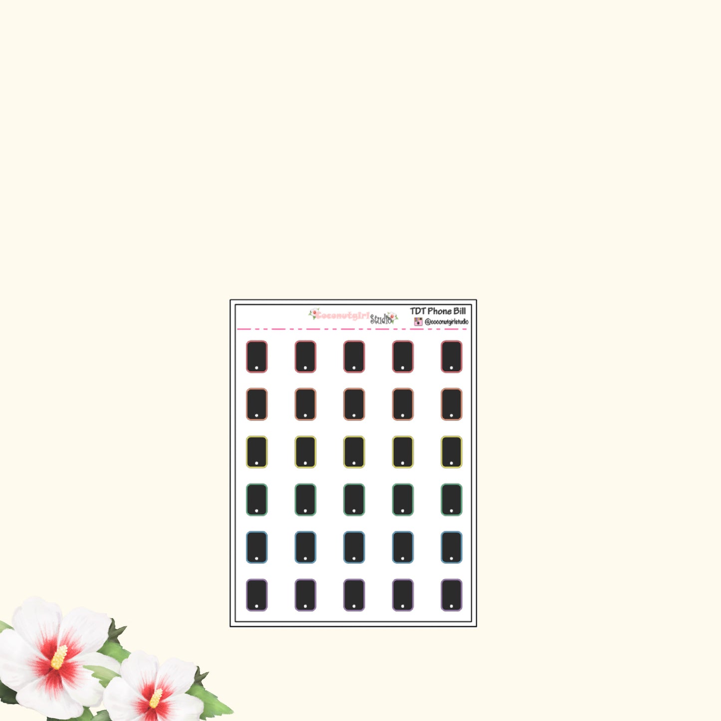 Two Dollar Tuesday Phone Bill Planner Stickers