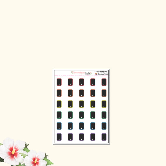 Two Dollar Tuesday Phone Bill Planner Stickers