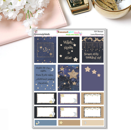 Two Dollar Tuesday celestial box stickers Luna Blessings